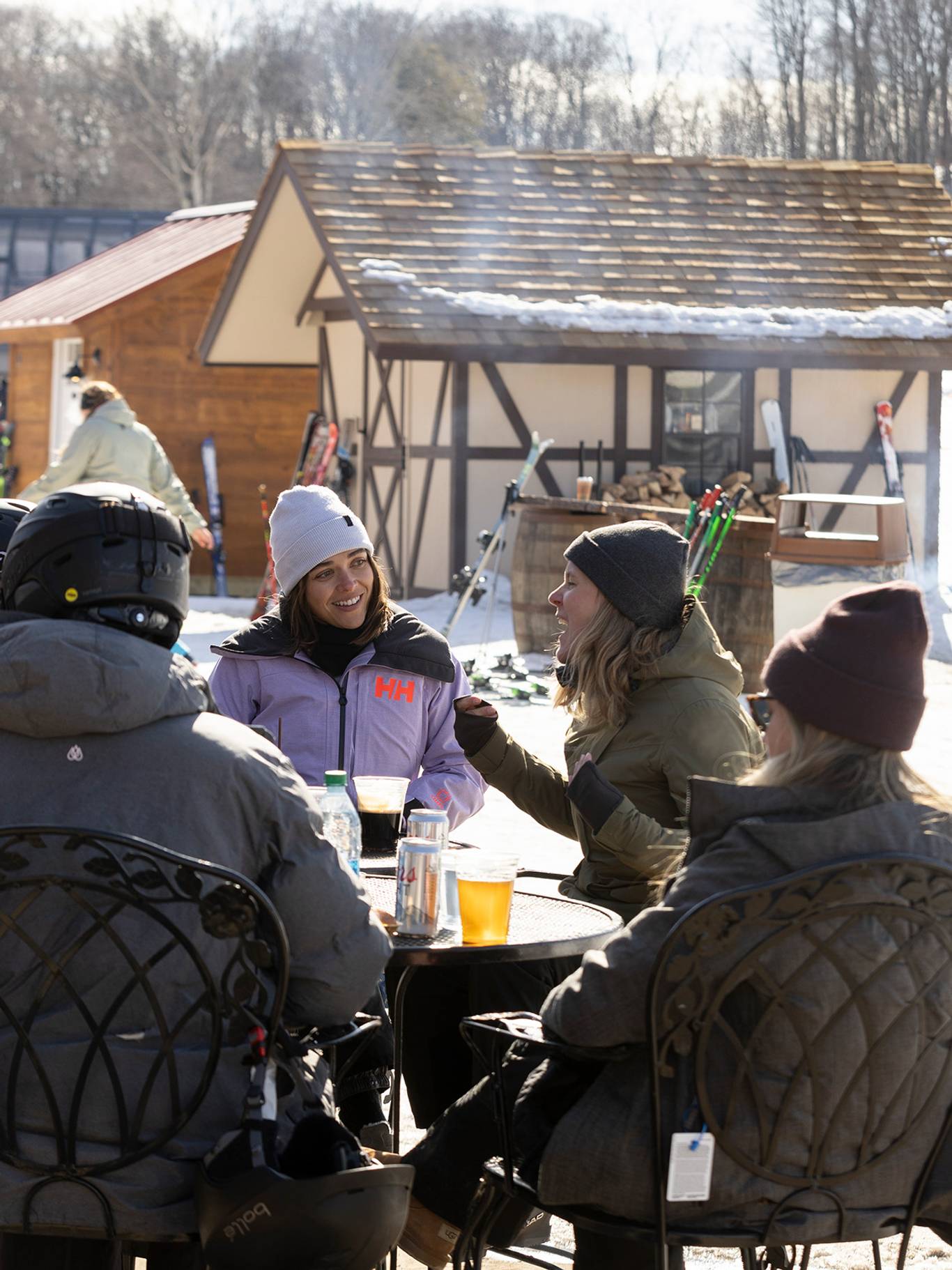 A group of people sitting outside at The Highlands