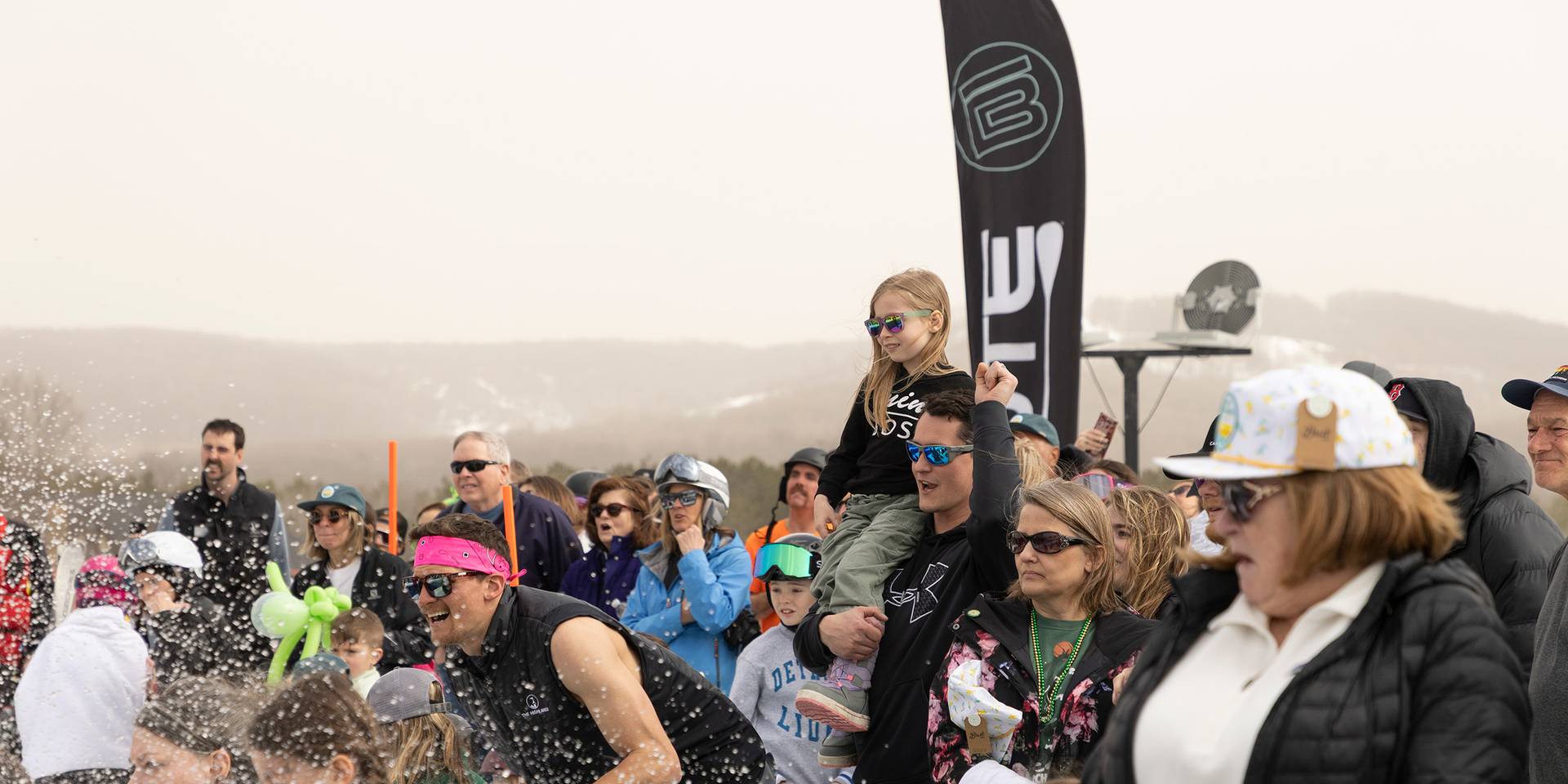 Ring in Spring crowd watching the slush cup