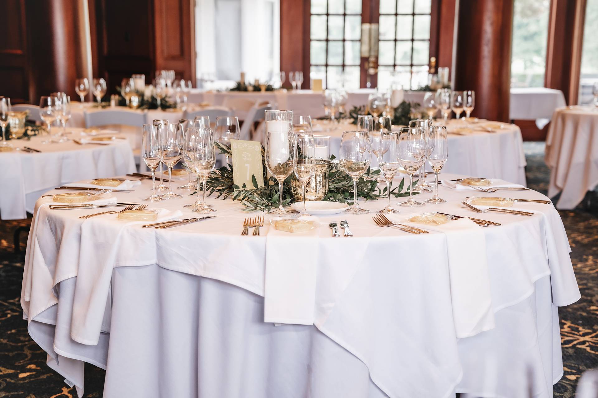 A reception table setup