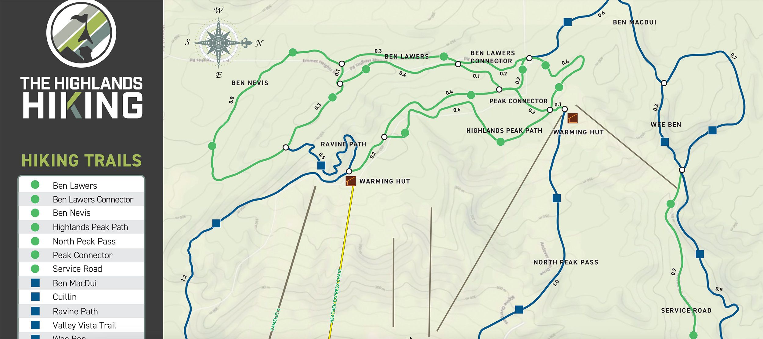 The Highlands Hiking Trail Map