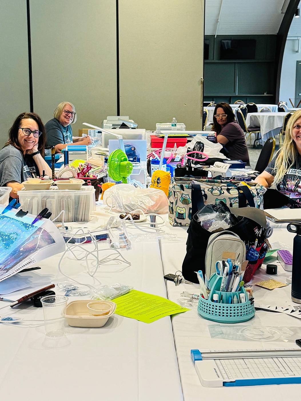 A group of scrapbookers