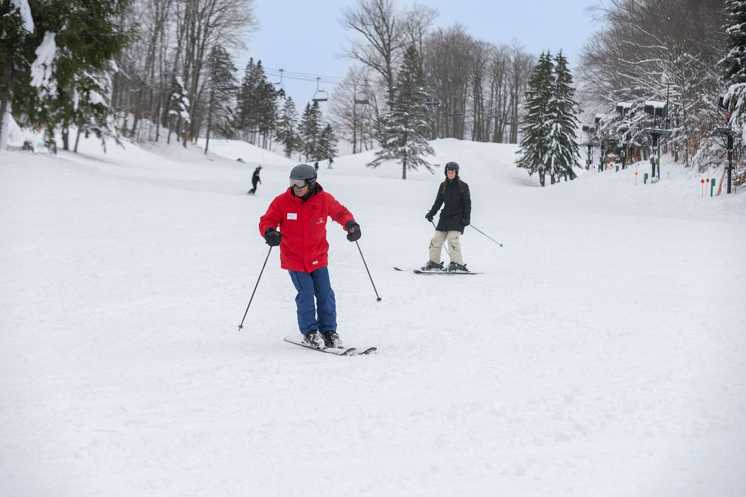 A ski lesson at The Highlands