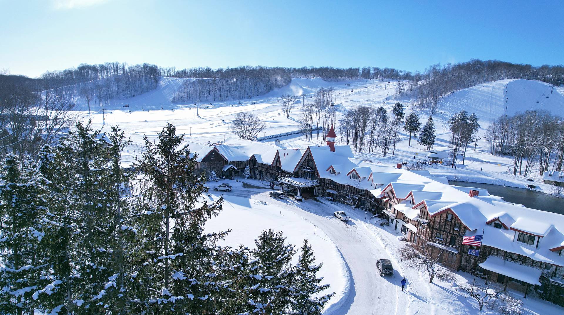 Main lodge in winter