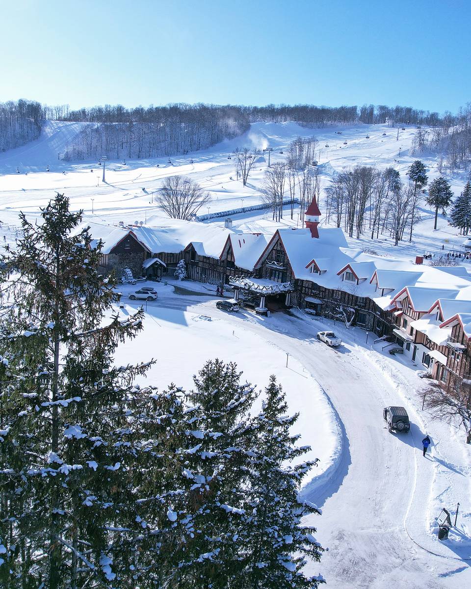 Main lodge in winter
