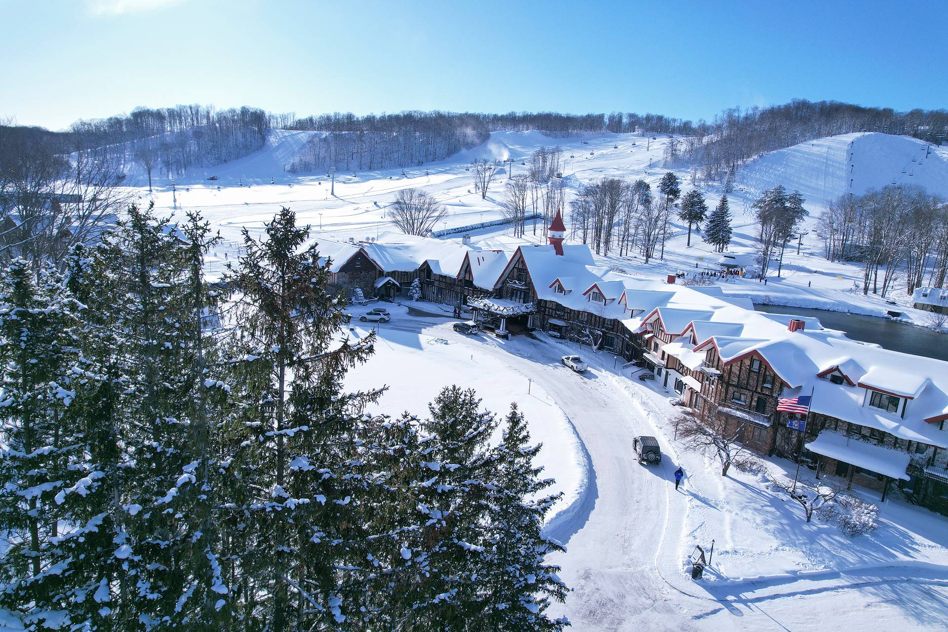 Main lodge in winter