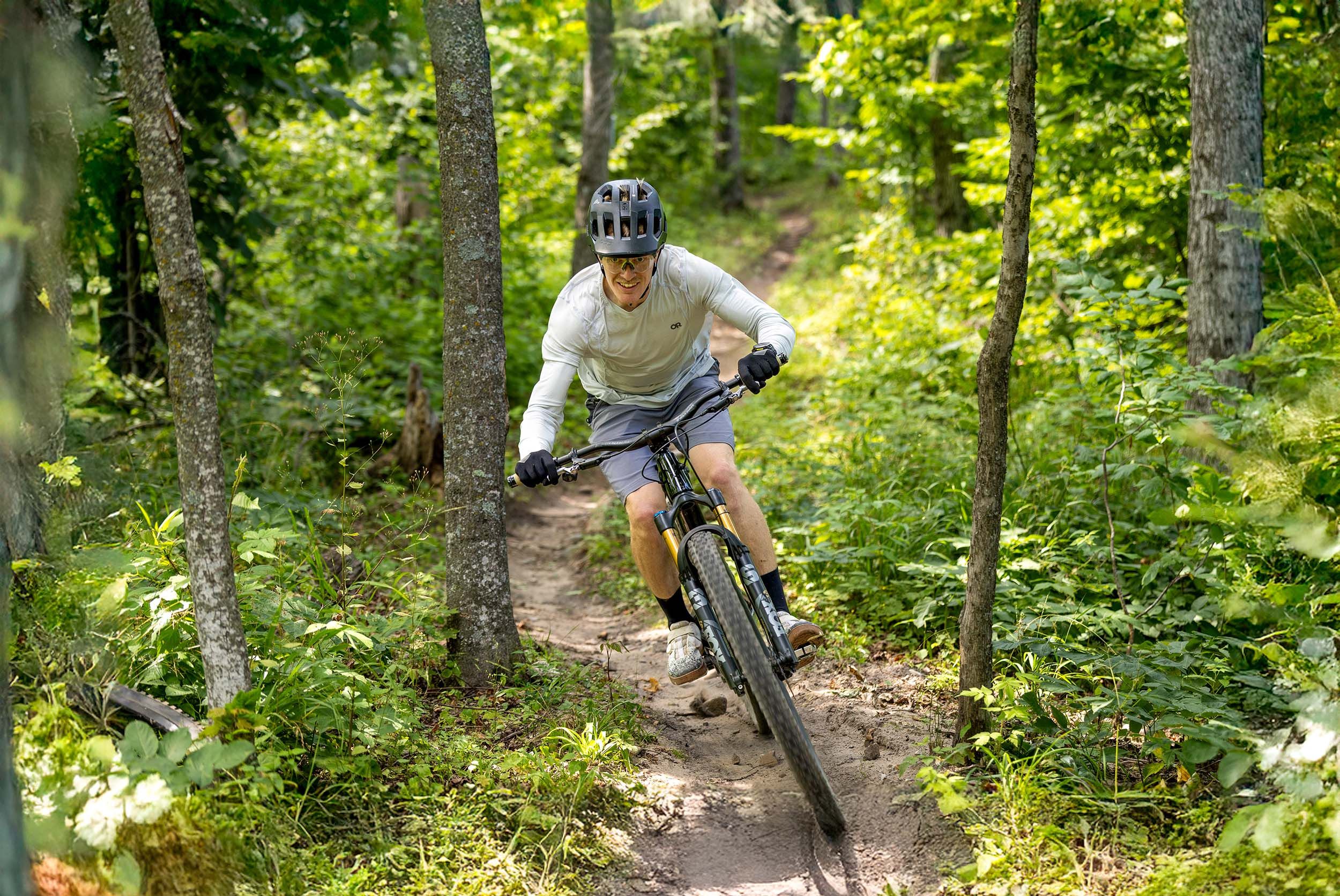 A mountain biker at The Highlands