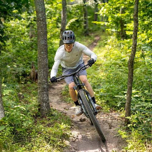A mountain biker at The Highlands