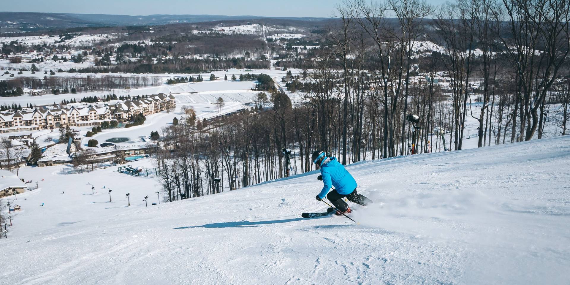 A man skiing at Boyne Mountain
