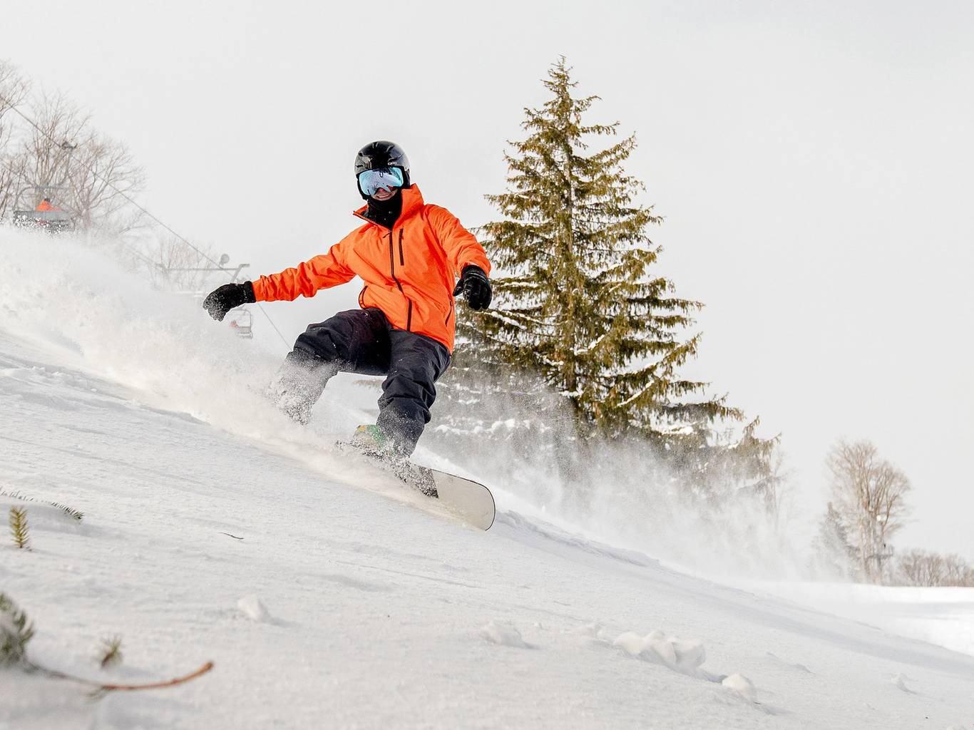 A snowboarder at The Highlands