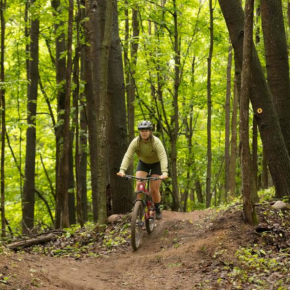 A mountain biker at The Highlands