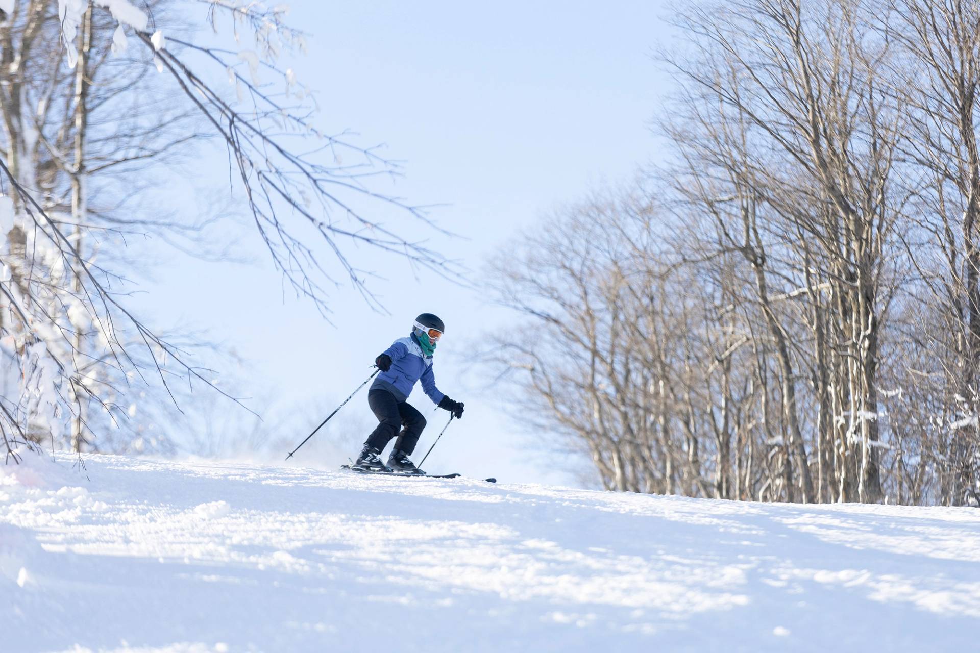 A skier at The Highlands