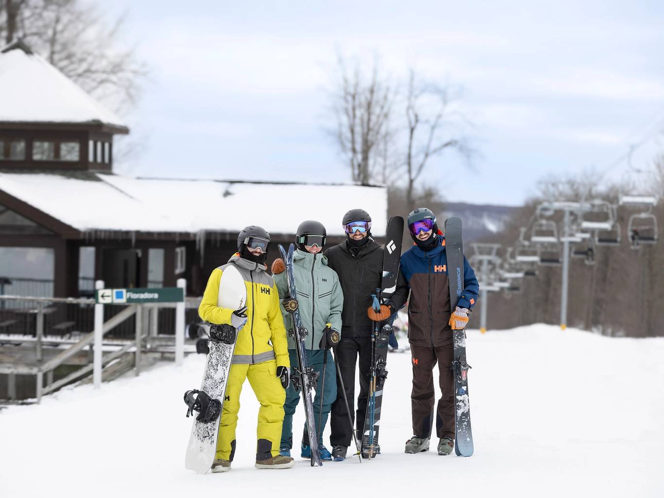 Skiers at The Highlands