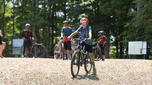 A mountain biker at The Highlands