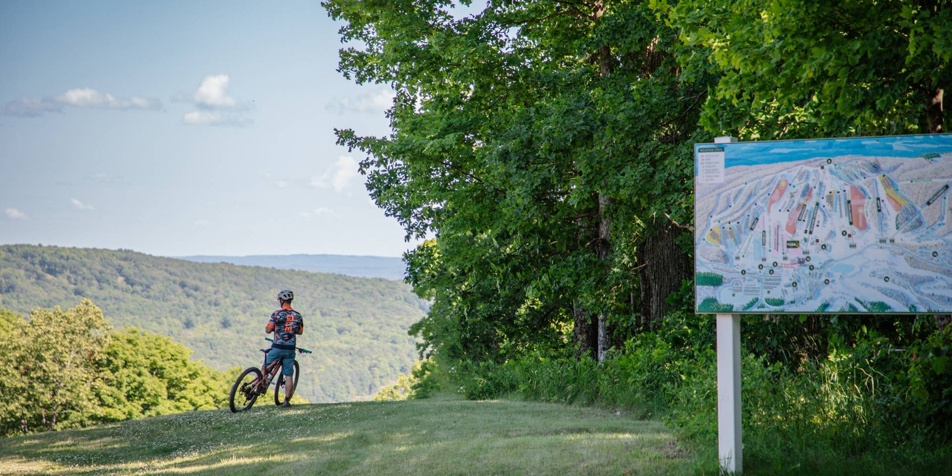 A man on his mountain bike