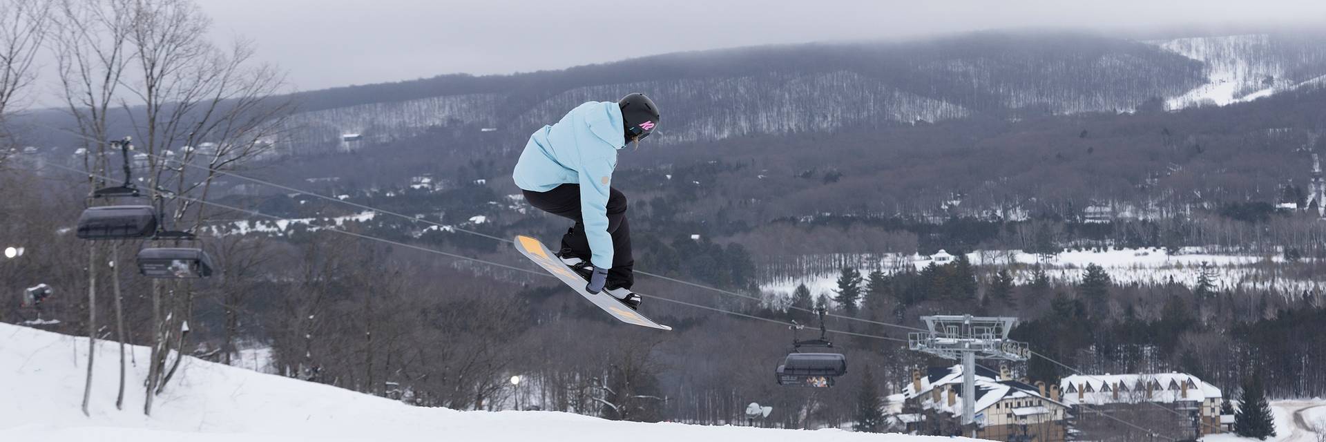 Snowboarder at The Highlands
