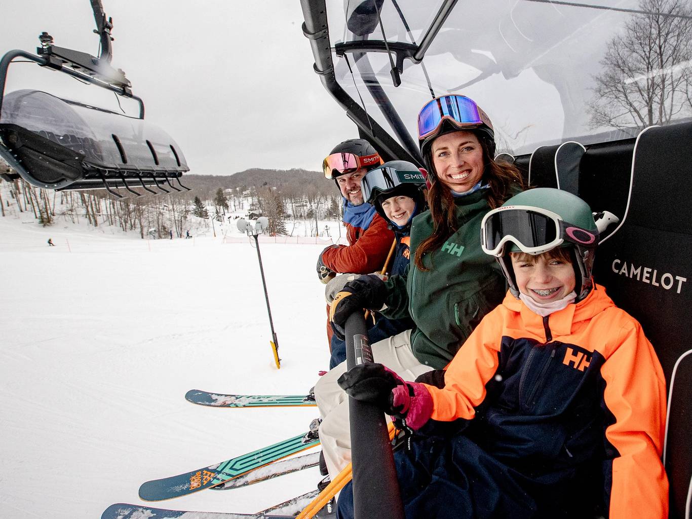 A woman skiing at The Highlands