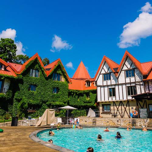 The Main Lodge pool in summer
