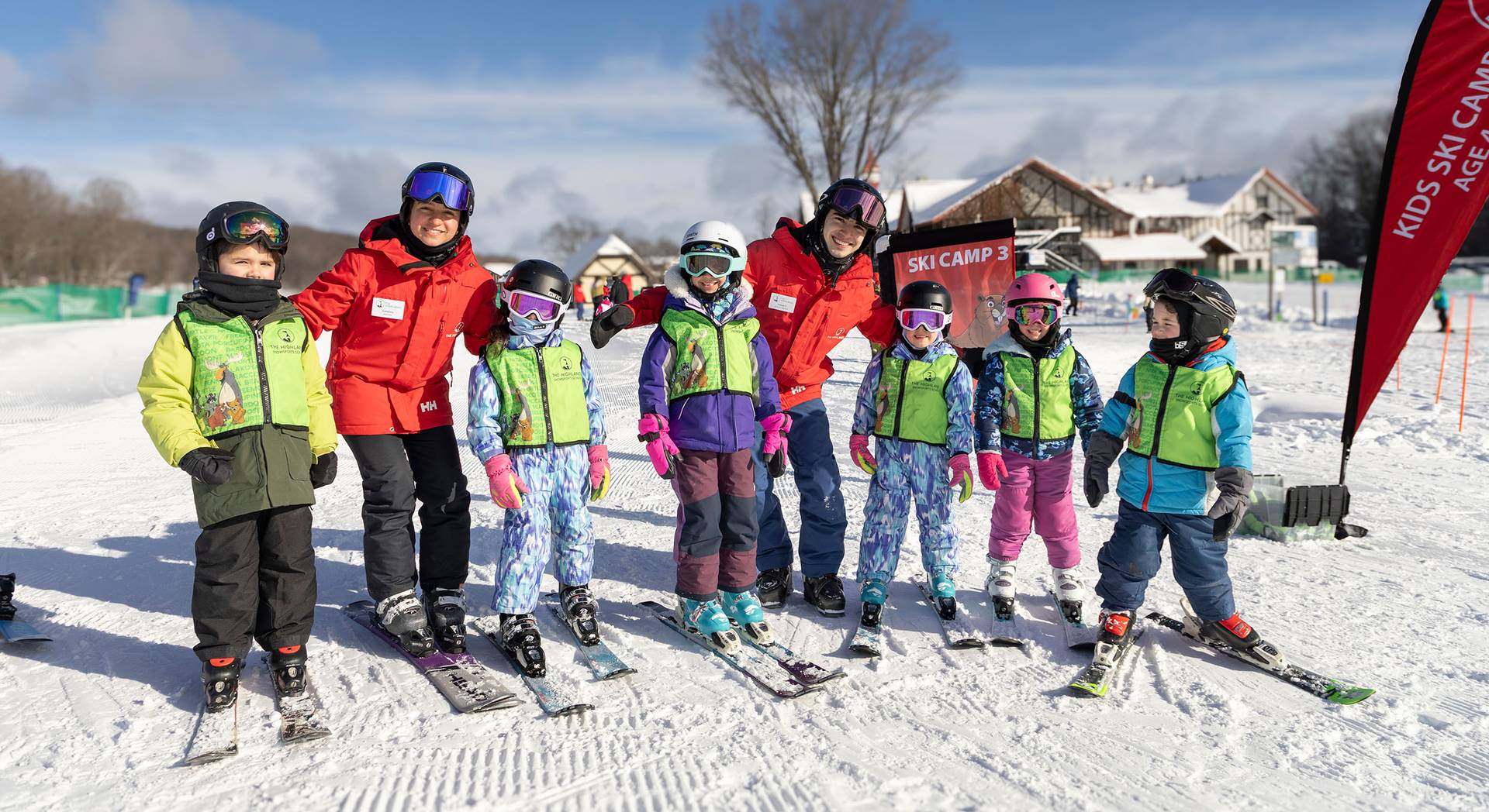 Kids skiing