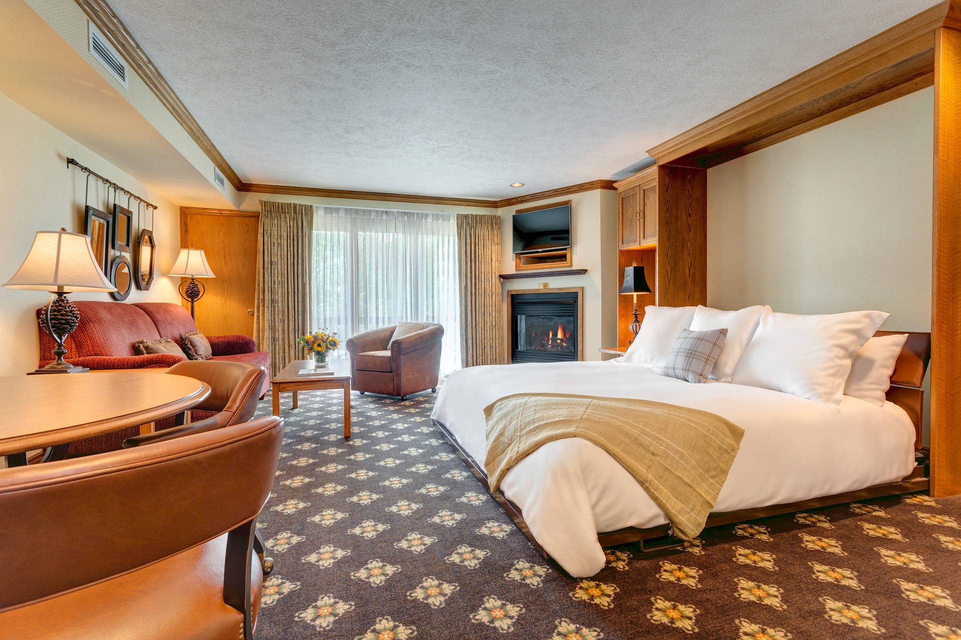 Living room with a murphy bed