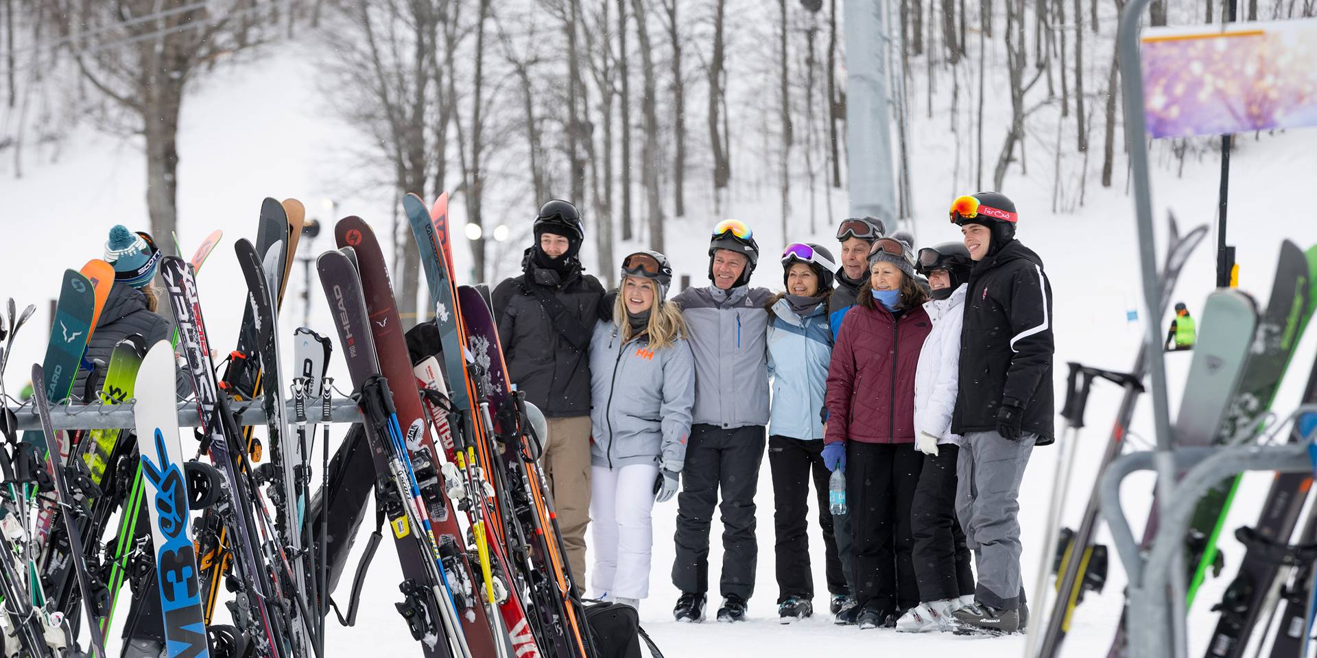 A group of people in snow gear posing