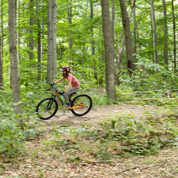A mountain biker at The Highlands