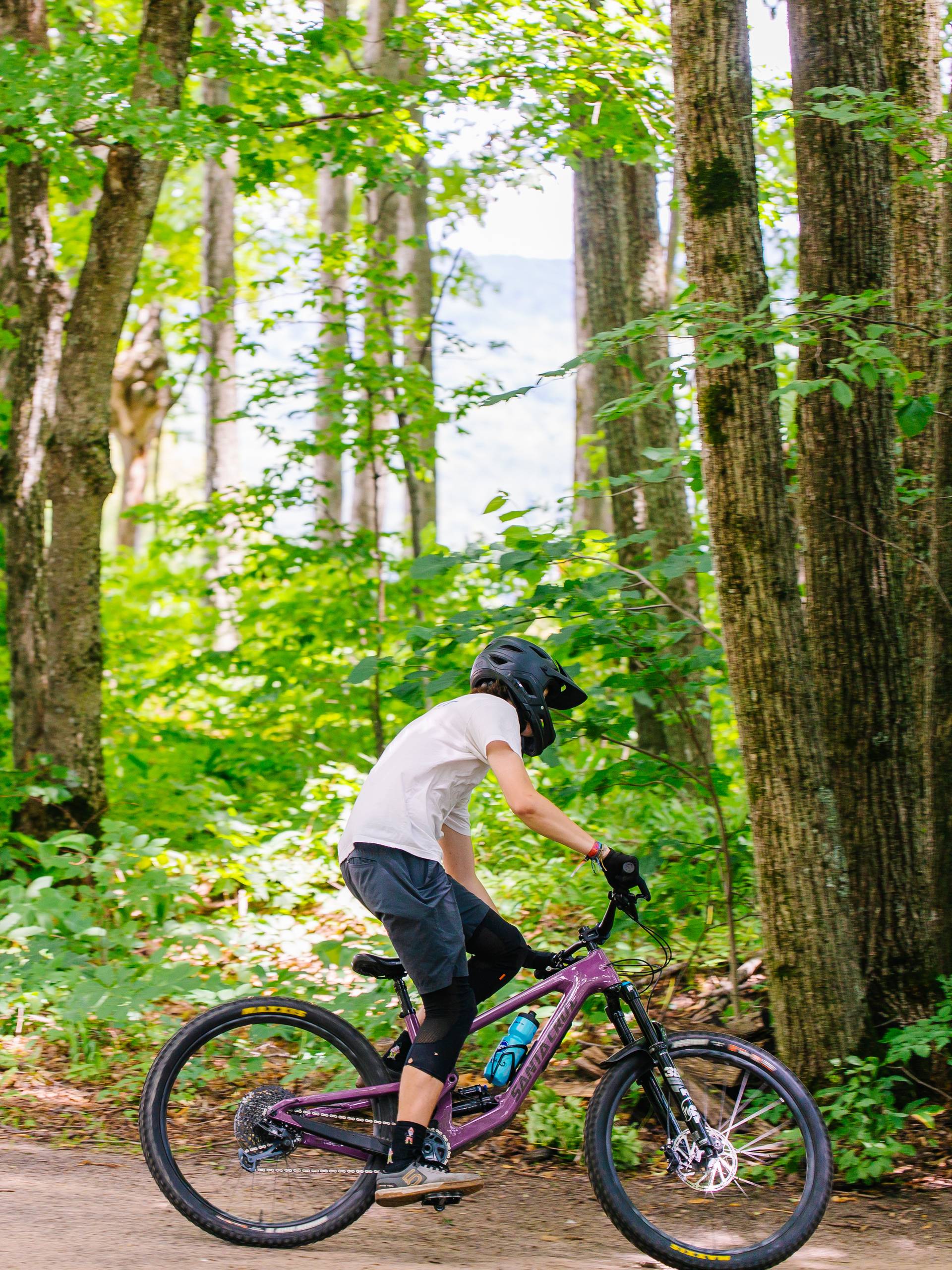 A mountain biker