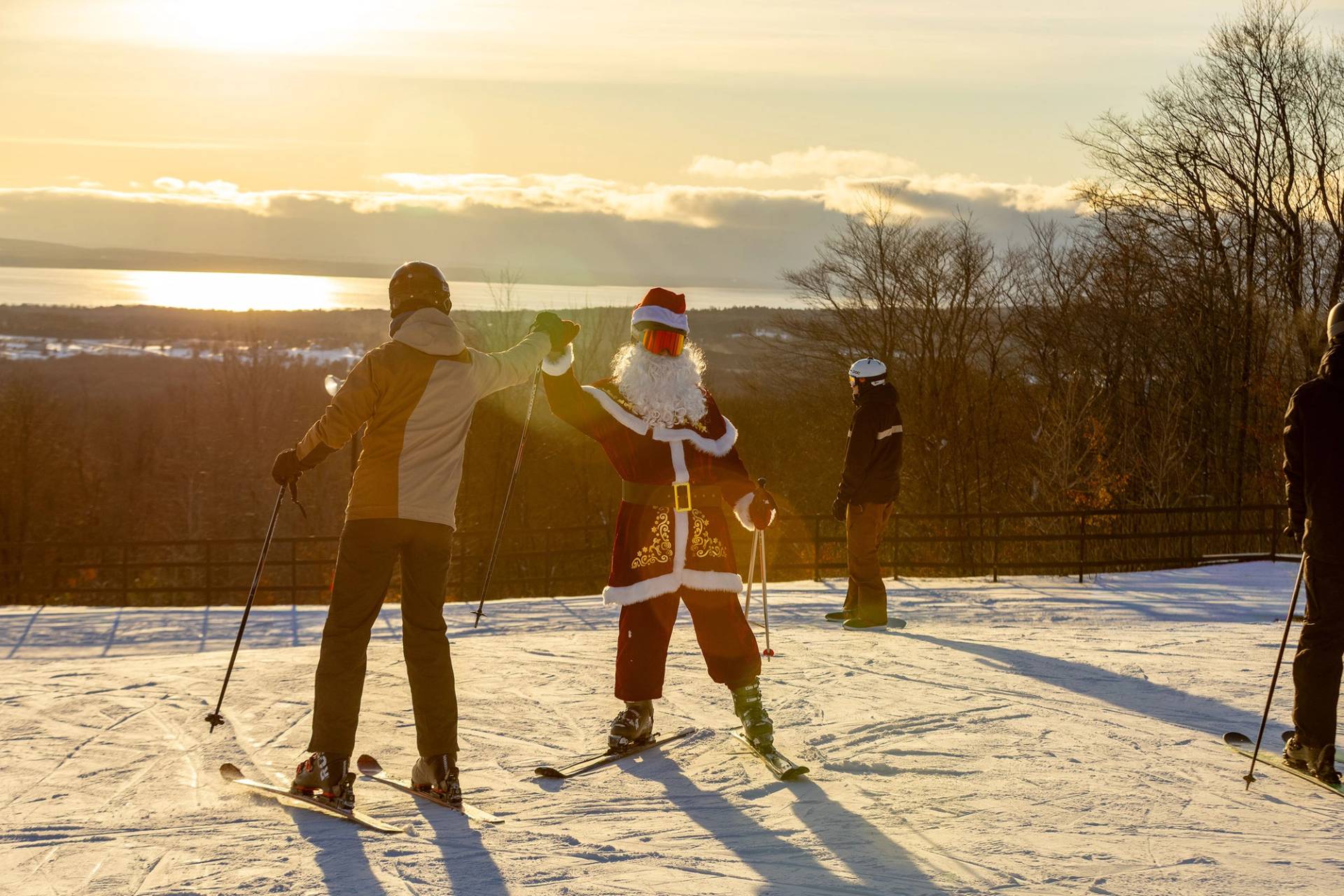 Santa skiing