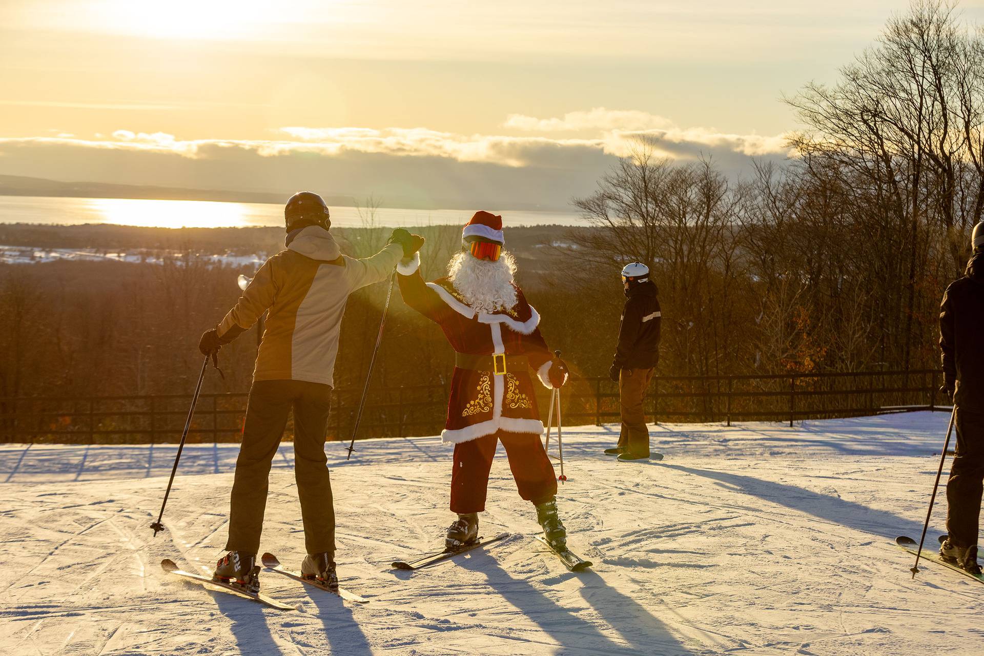 Santa skiing