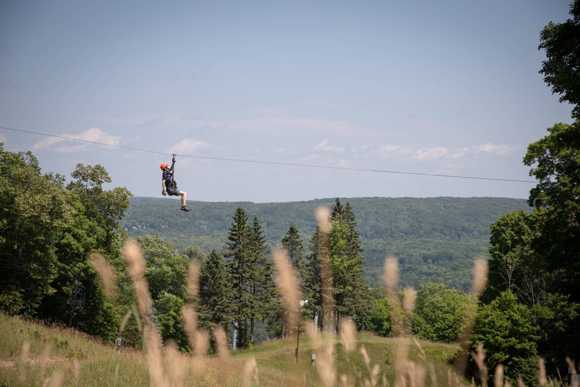 A zipliner at The Highlands