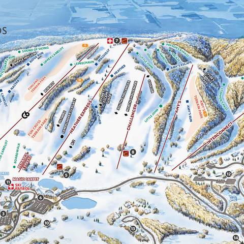 Winter trail map at The Highlands