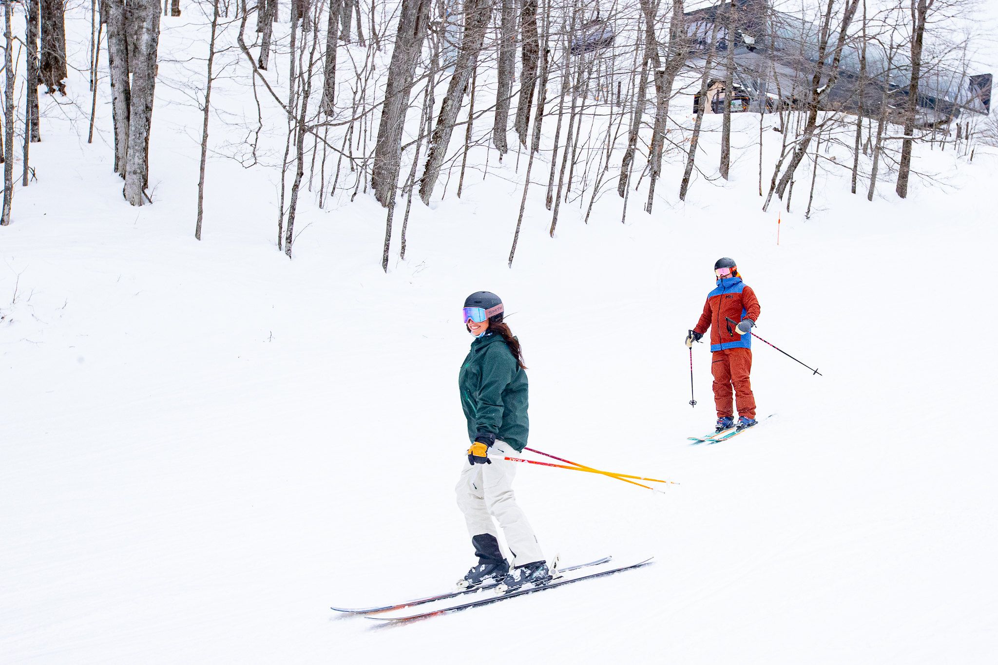 Skiers at The Highlands