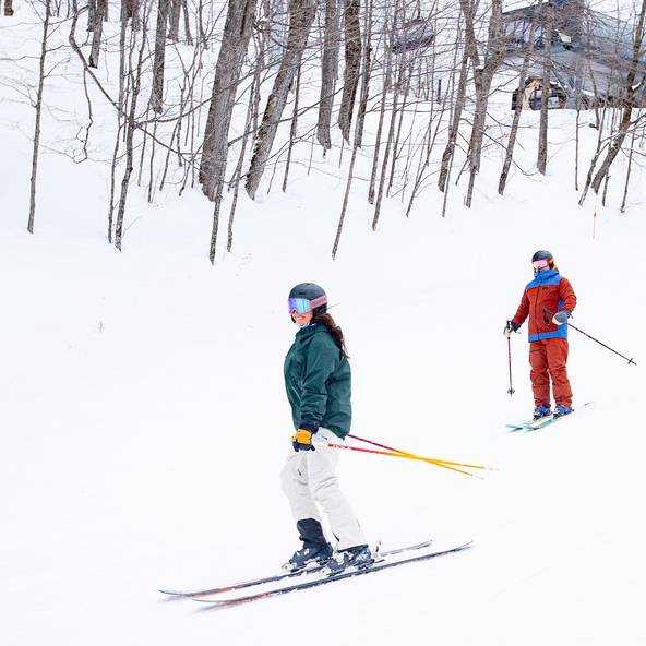 Skiers at The Highlands
