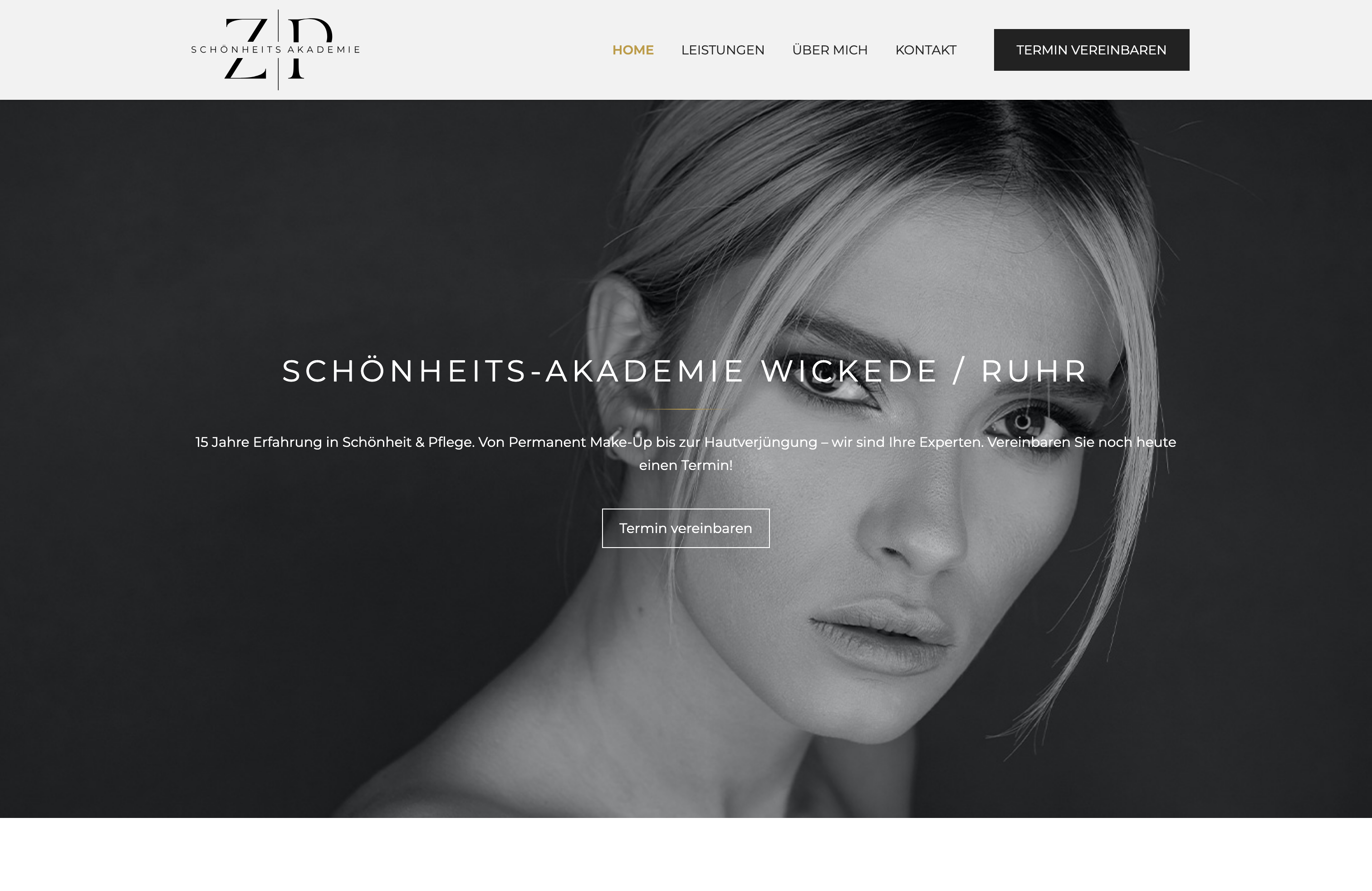 Startseite der Schönheits-Akademie Wickede/Ruhr — von Jan Philipps umgesetzte Website