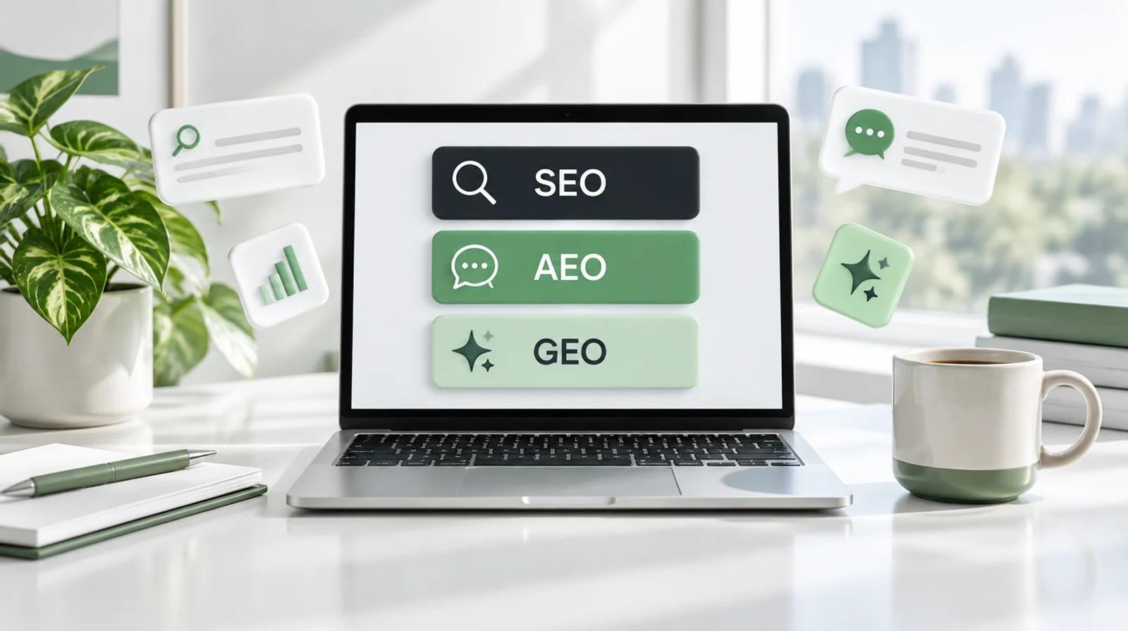 Vorschaubild: SEO, GEO und AEO: Wo liegen die Unterschiede?