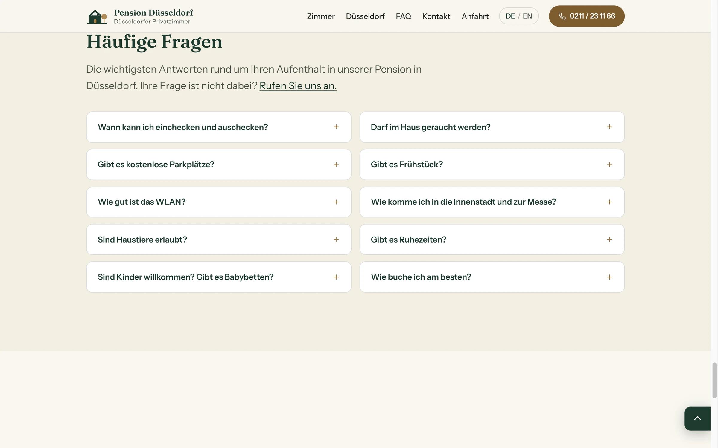 Bereich mit häufigen Fragen