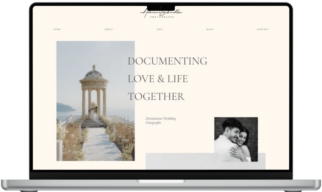 Die Adriana-Schindler-Website im MacBook-Mockup
