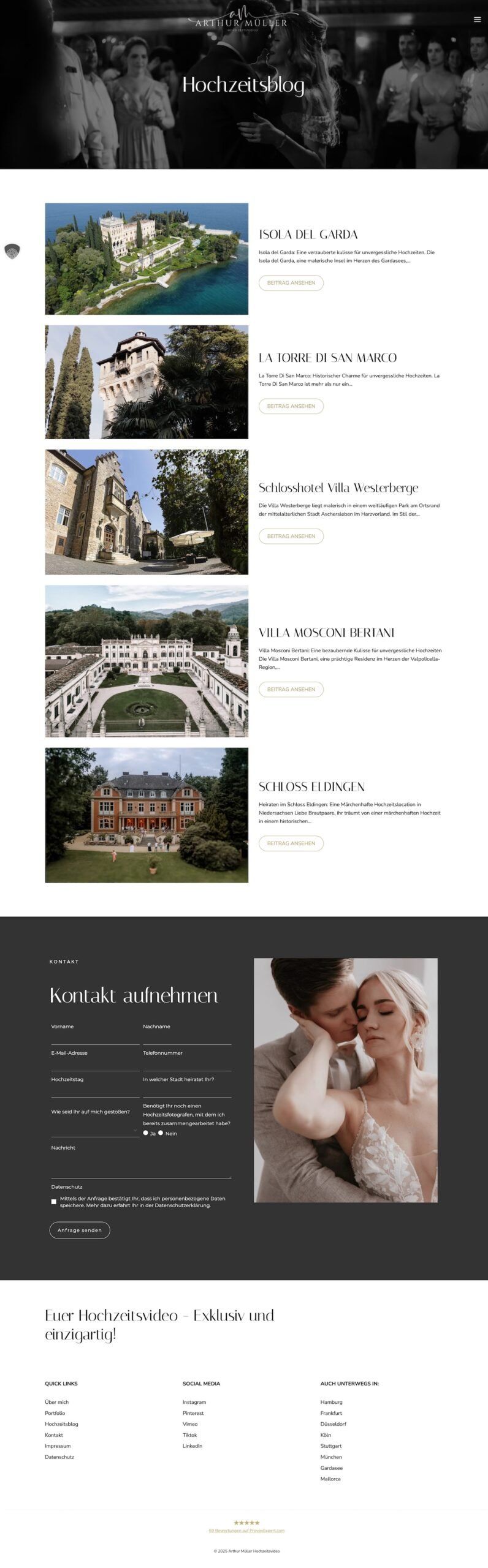 Blog-Layout der neuen Arthur-Müller-Website
