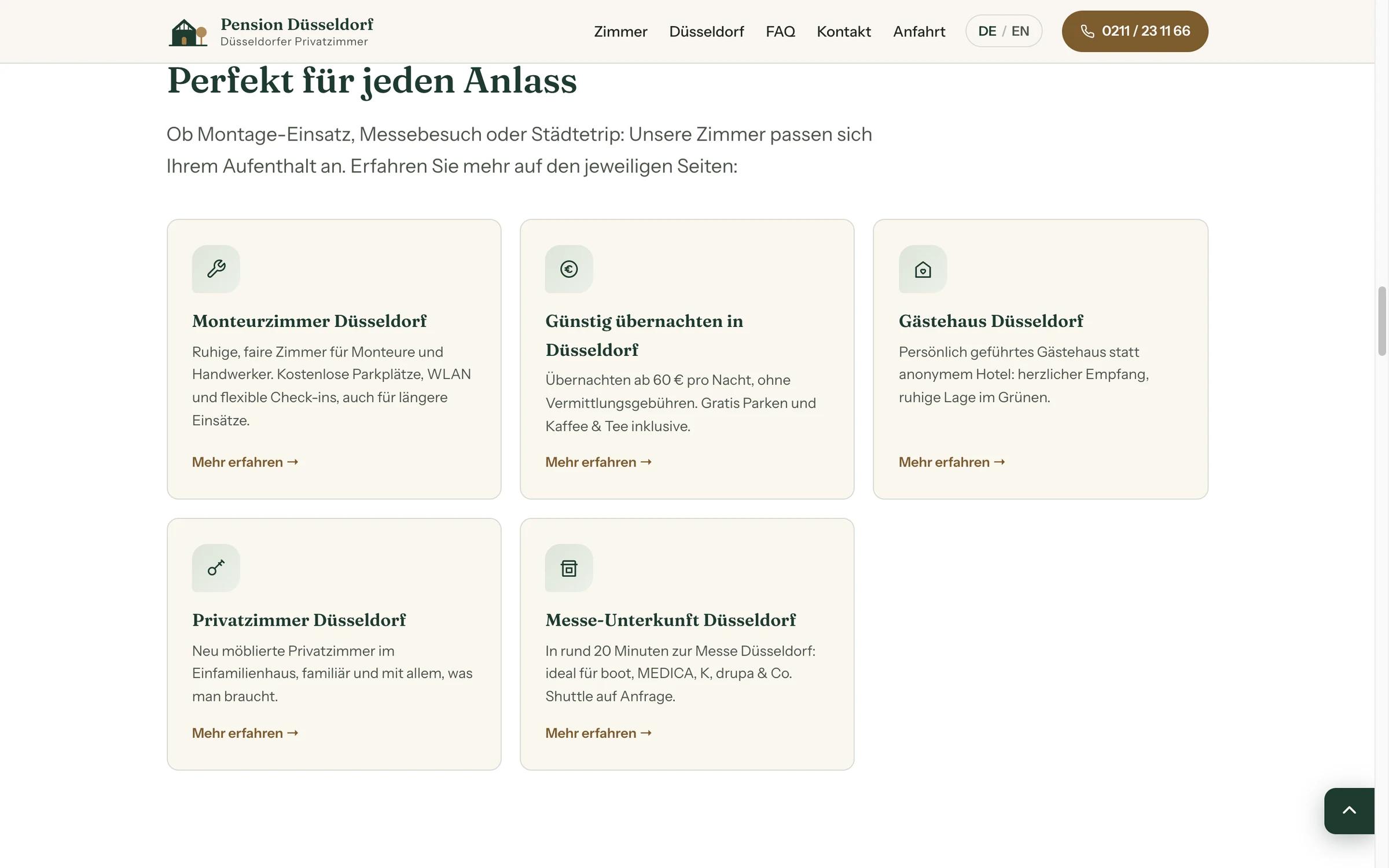Übersicht der Anlässe für einen Aufenthalt