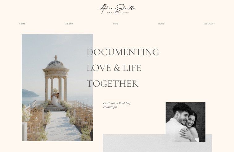 Startseite der neuen Website von Adriana Schindler