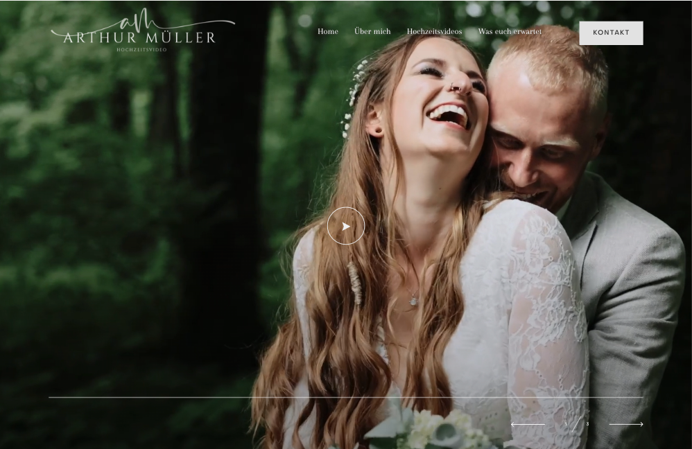 Die alte Website von Arthur Müller vor dem Relaunch