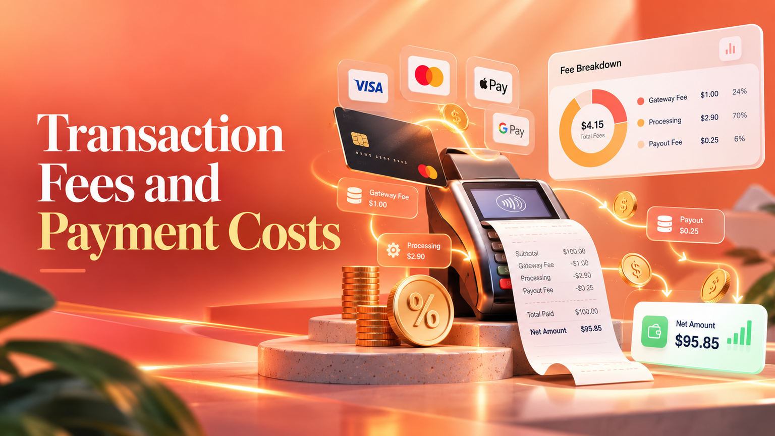 Ecommerce transaction fees and payment processing flow comparing SaaS platforms and custom platforms