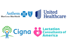 Blue Cross Blue Shield BCSC United UHC Cigna Lactation Consultants of America logo Julie Champeau Atlanta Lactation Consultant IBCLC