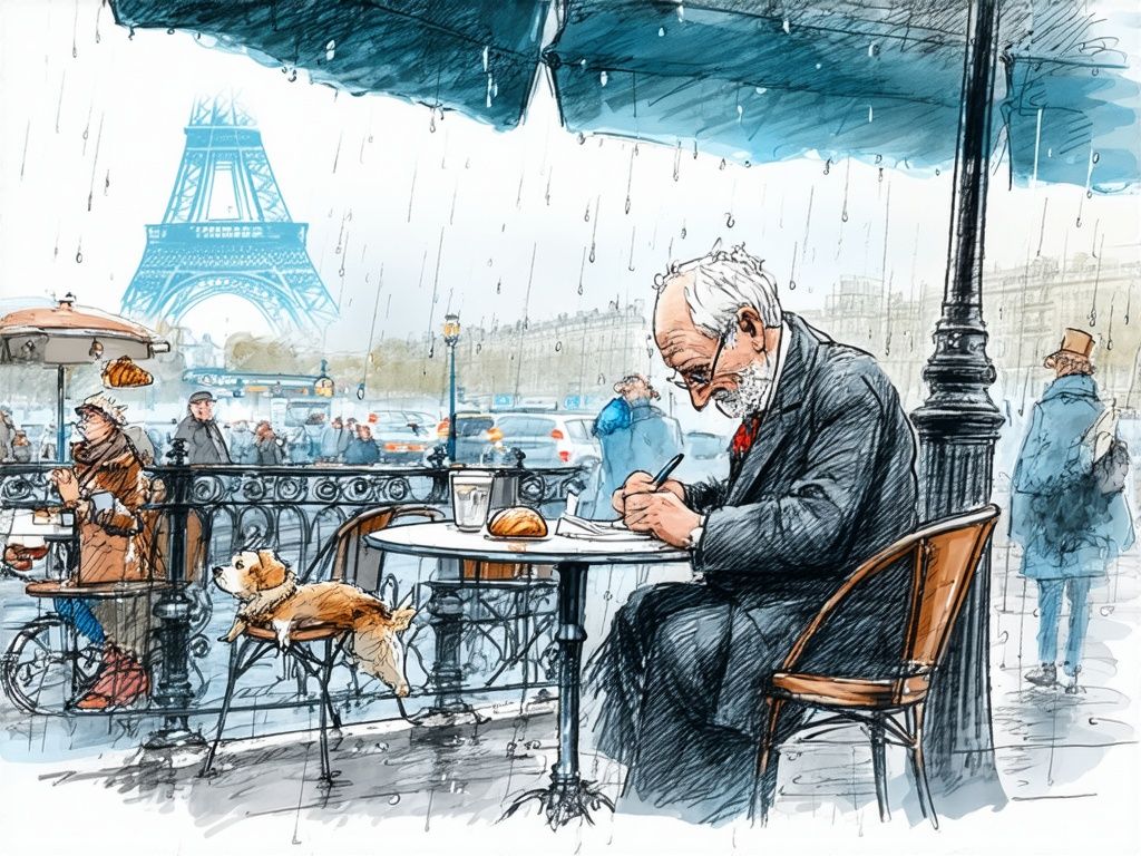 Париж под дождём и в тумане, или Записки в салфетке из кафе "Флор"