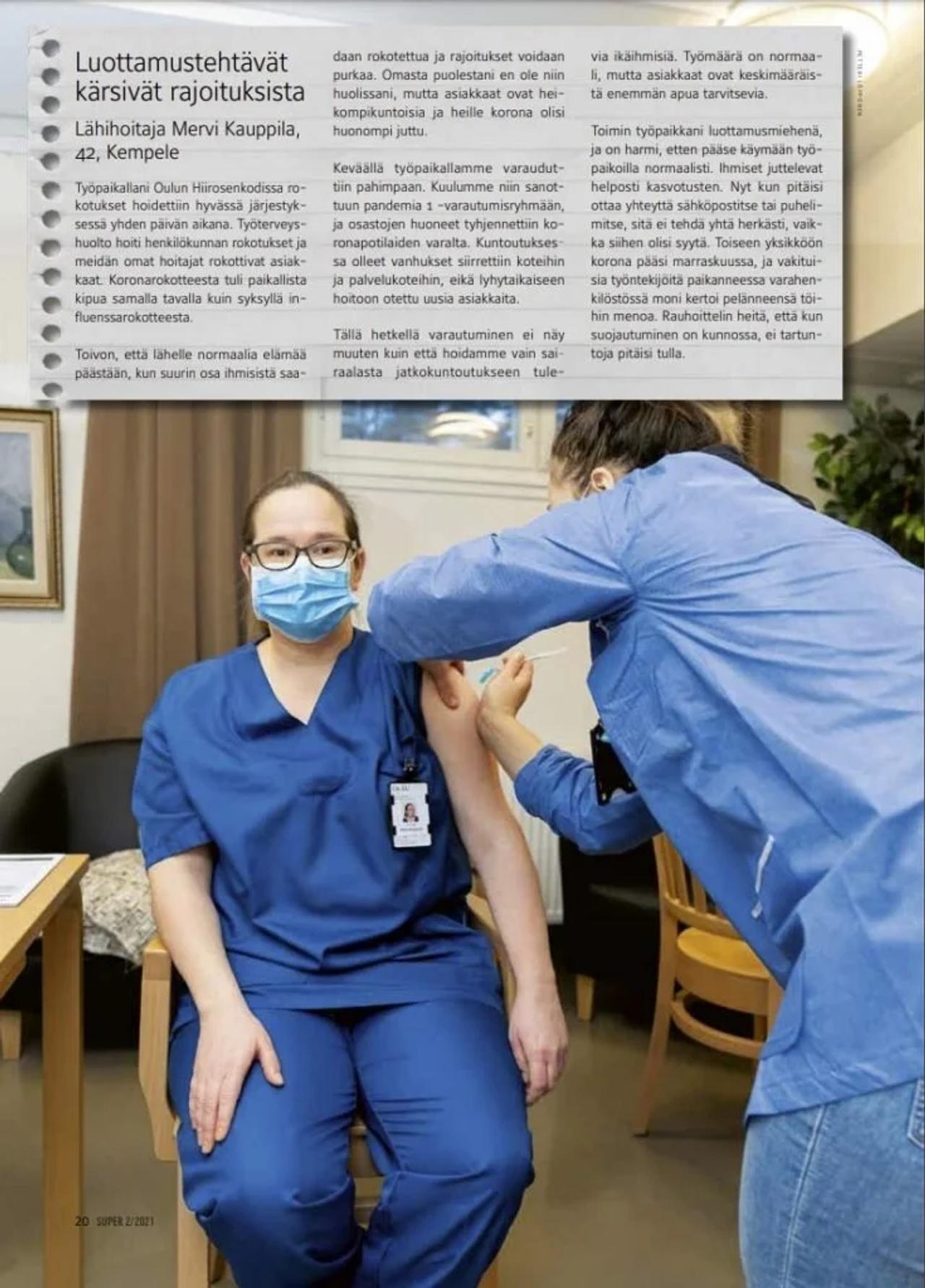  Henkilökunnan koronarokotus Oulun Hiirosenkoti 