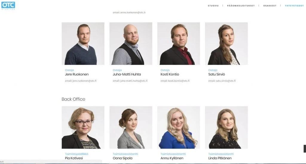Henkilöstökuvat OTC-Sijoitus Oy:lle | Valokuvaaja Oulu