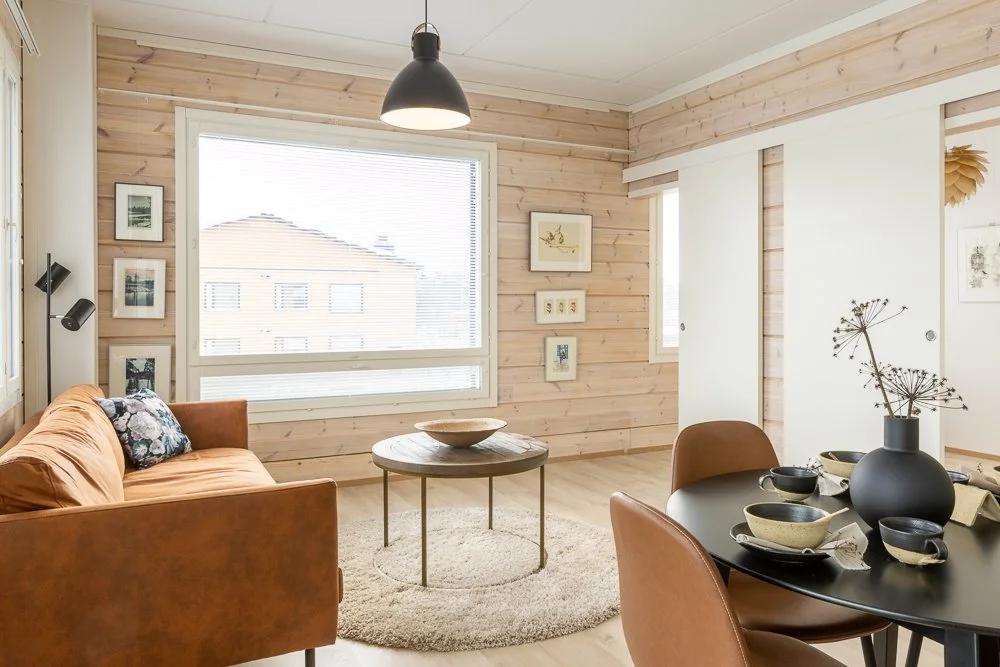 Referenssikuvia Laptille hirsikerrostalosta