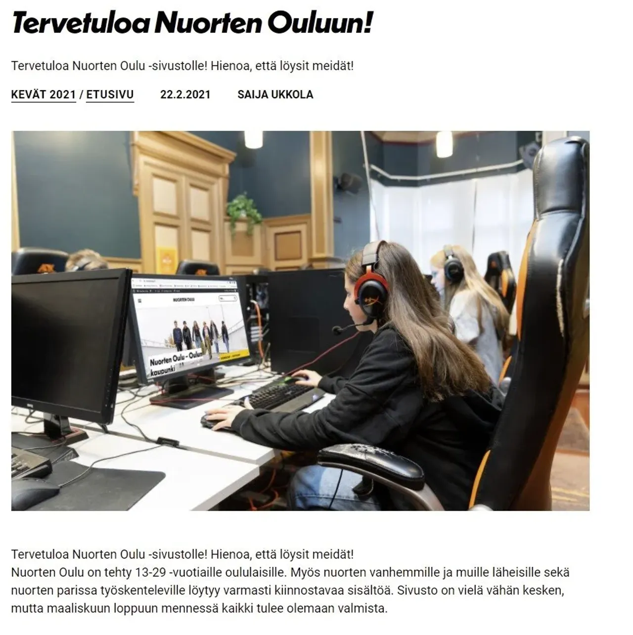 kuvakaappaus nuortenoulu.fi