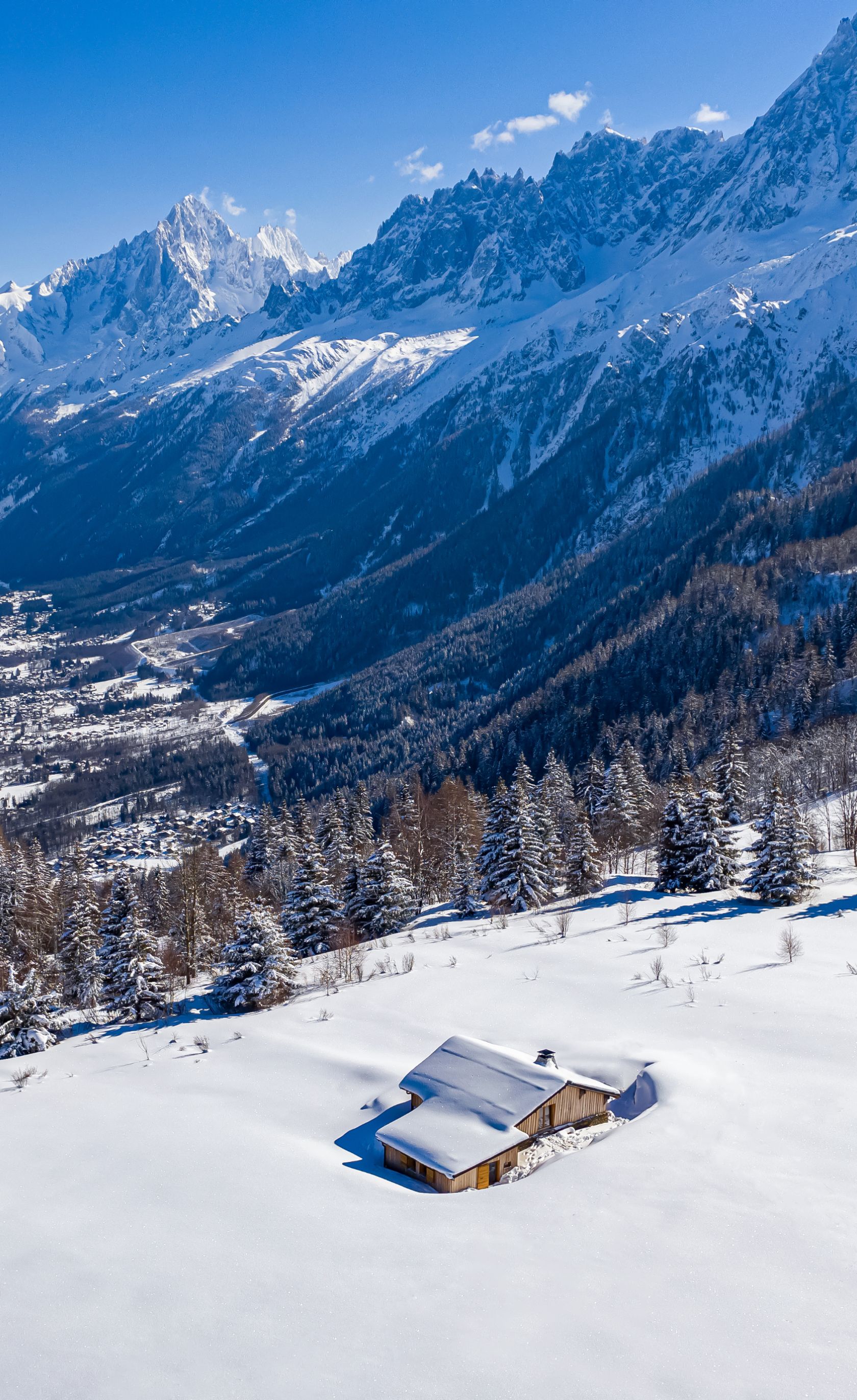 la vallée et montagne de Chamonix (hiver)