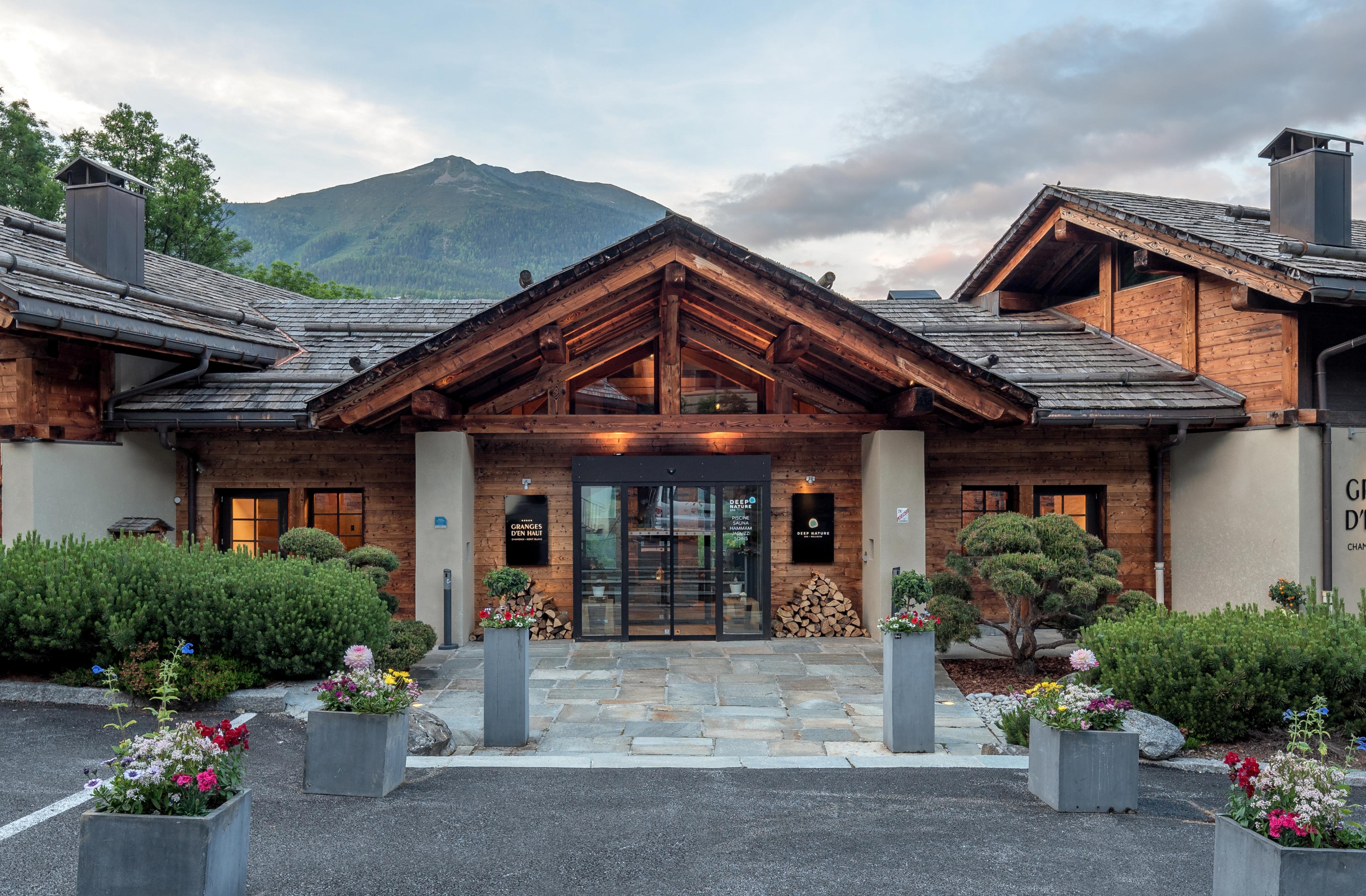 resort main entrance in summer