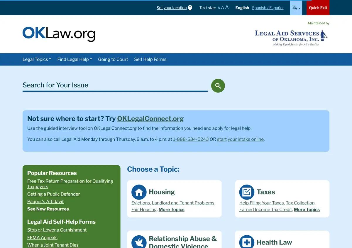 The OKLaw.org legal help guide.